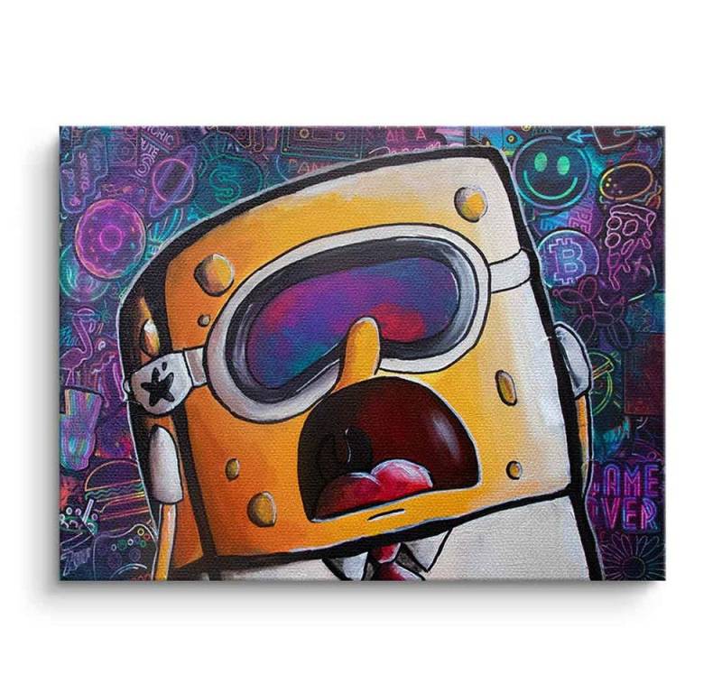 DOTCOMCANVAS® Leinwandbild Spongebob, Leinwandbild Spongebob Schwammkopf Squarepants Wandbild Kunstdruck von Dotcomcanvas