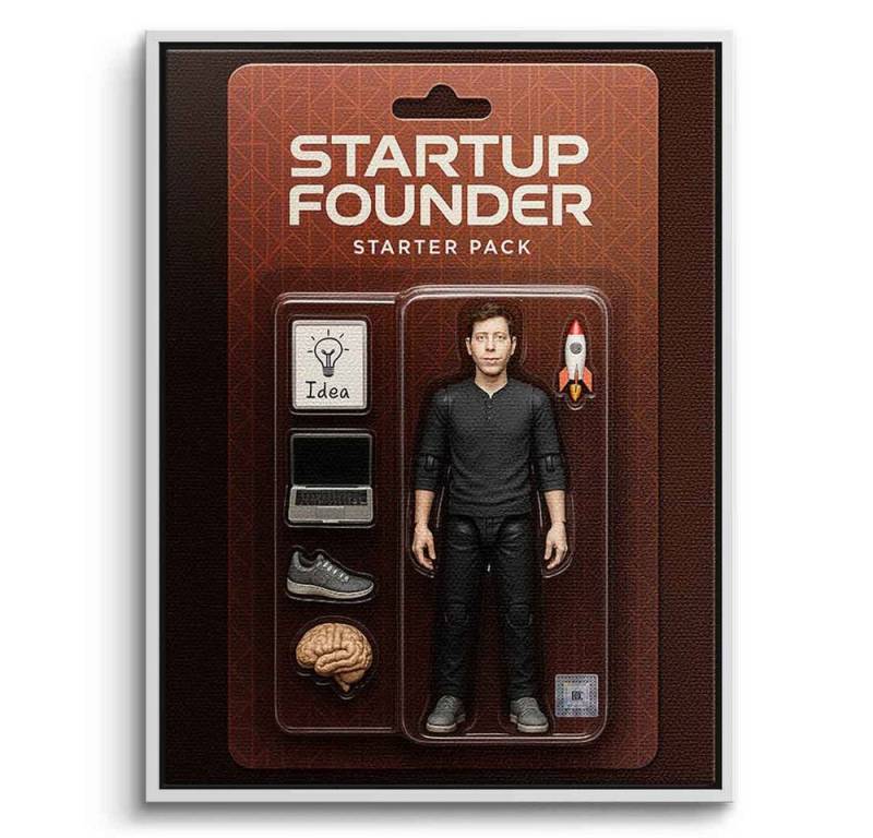 DOTCOMCANVAS® Leinwandbild Starter Pack STARTUP FOUNDER, Leinwandbild Starter Pack STARTUP FOUNDER Kunstdruck Wandbild von DOTCOMCANVAS®