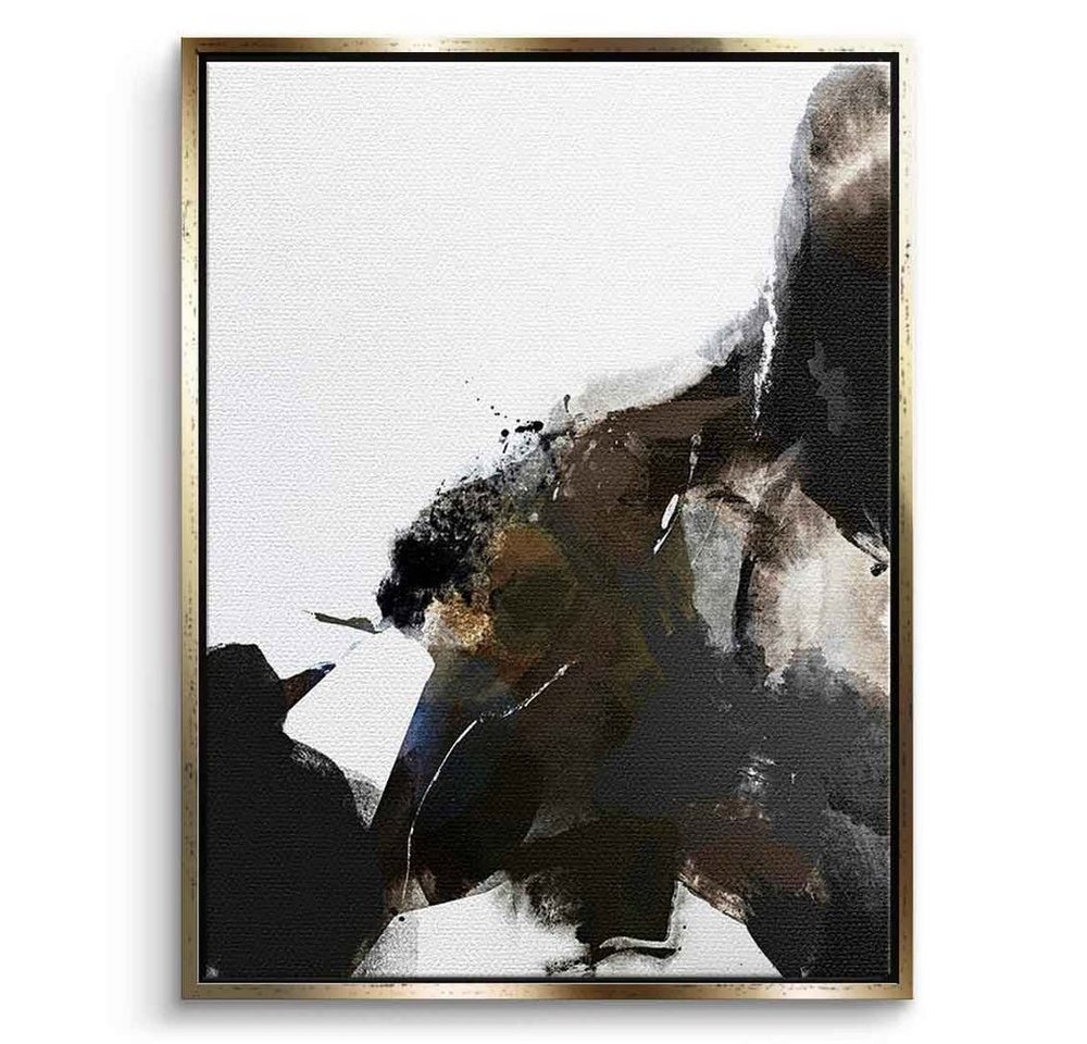 DOTCOMCANVAS® Leinwandbild State, Leinwandbild weiß schwarz moderne abstrakte Kunst Druck Wandbild von DOTCOMCANVAS®