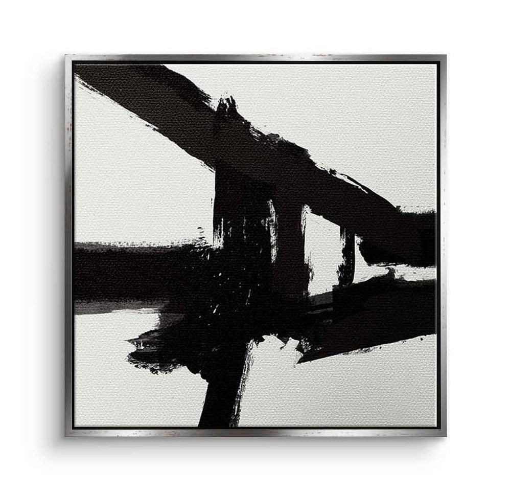 DOTCOMCANVAS® Leinwandbild Structure, Leinwandbild weiß schwarz moderne abstrakte Kunst Druck Wandbild von DOTCOMCANVAS®