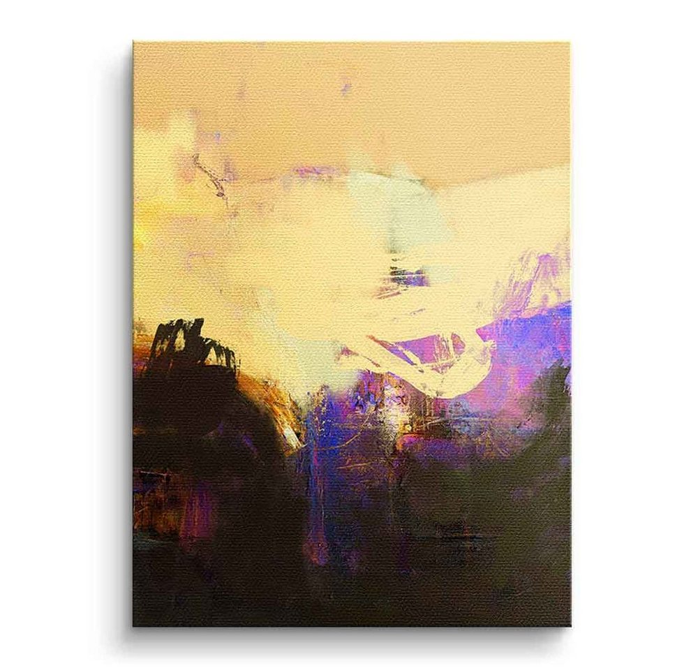 DOTCOMCANVAS® Leinwandbild Sublimation, Leinwandbild orange gelb braun moderne abstrakte Kunst Druck Wandbild von DOTCOMCANVAS®