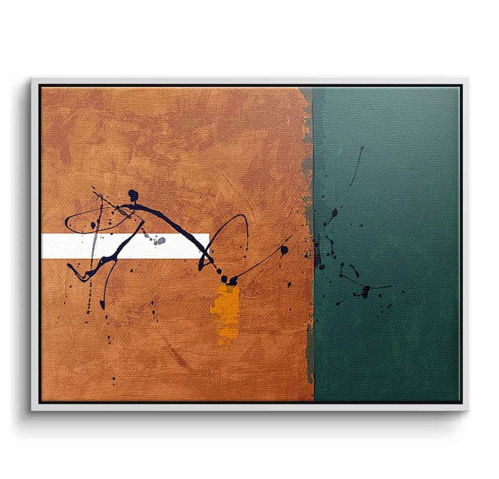 DOTCOMCANVAS® Leinwandbild Sufi Dance, Leinwandbild orange grün moderne abstrakte Kunst Druck Wandbild von DOTCOMCANVAS®