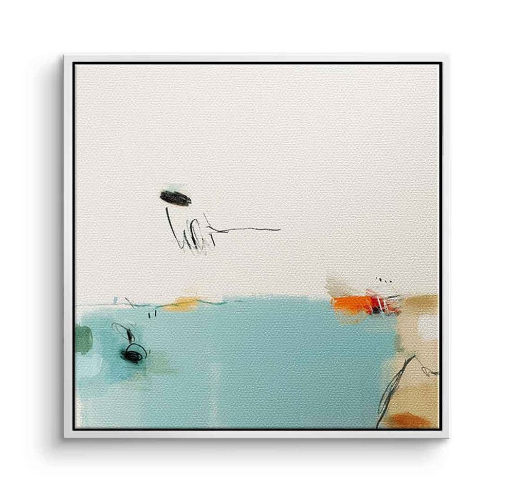 DOTCOMCANVAS® Leinwandbild Sunny weather in Kenting, Leinwandbild weiß pastell blau moderne abstrakte Kunst Druck Wandbild von DOTCOMCANVAS®