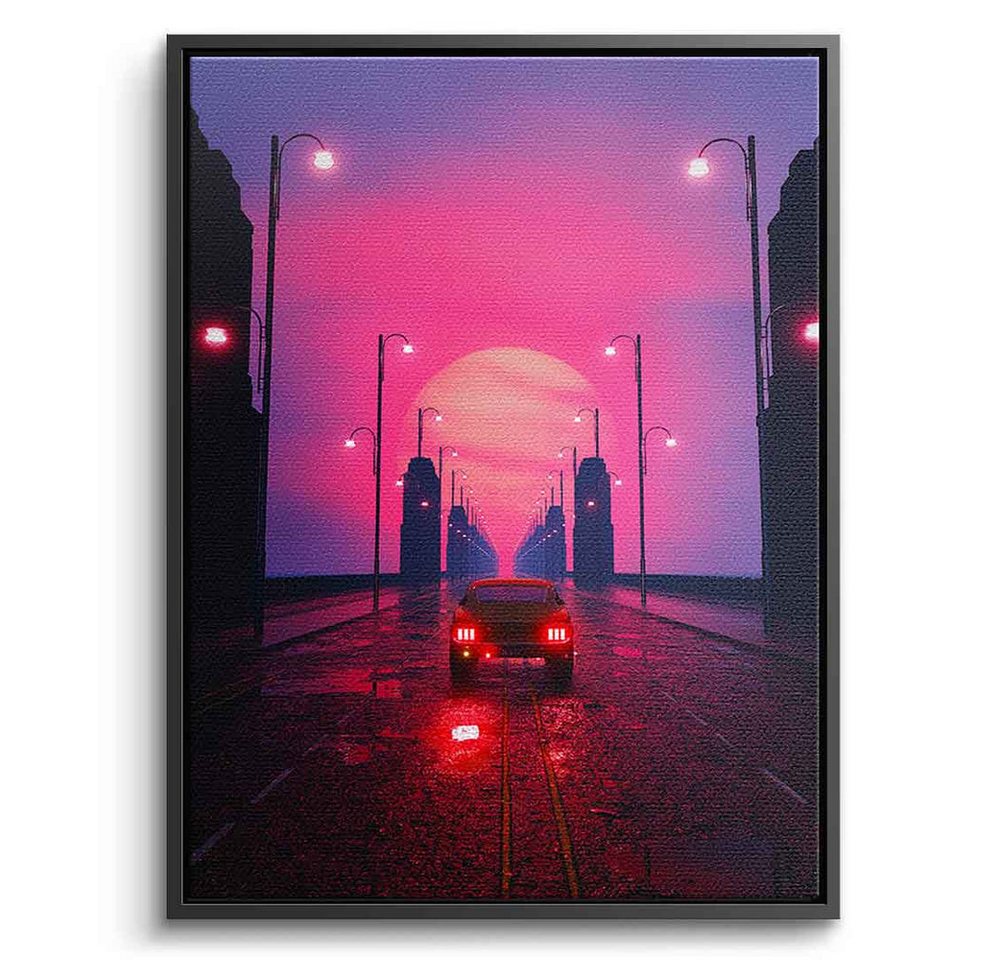 DOTCOMCANVAS® Leinwandbild Sunset Boulevard, Leinwandbild Sunset Boulevard KI AI generiert digitale Kunst Wandbild von DOTCOMCANVAS®