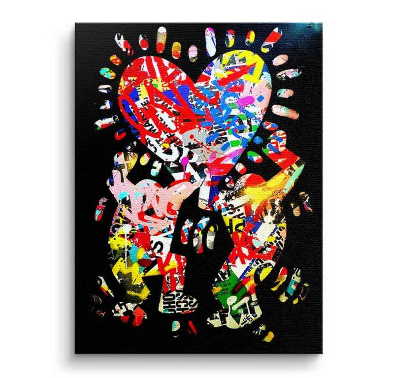 DOTCOMCANVAS® Leinwandbild TRIBUTE TO KEITH, Leinwandbild TRIBUTE TO KEITH schwarz Pop Art Wandbild Kunstdruck von DOTCOMCANVAS®