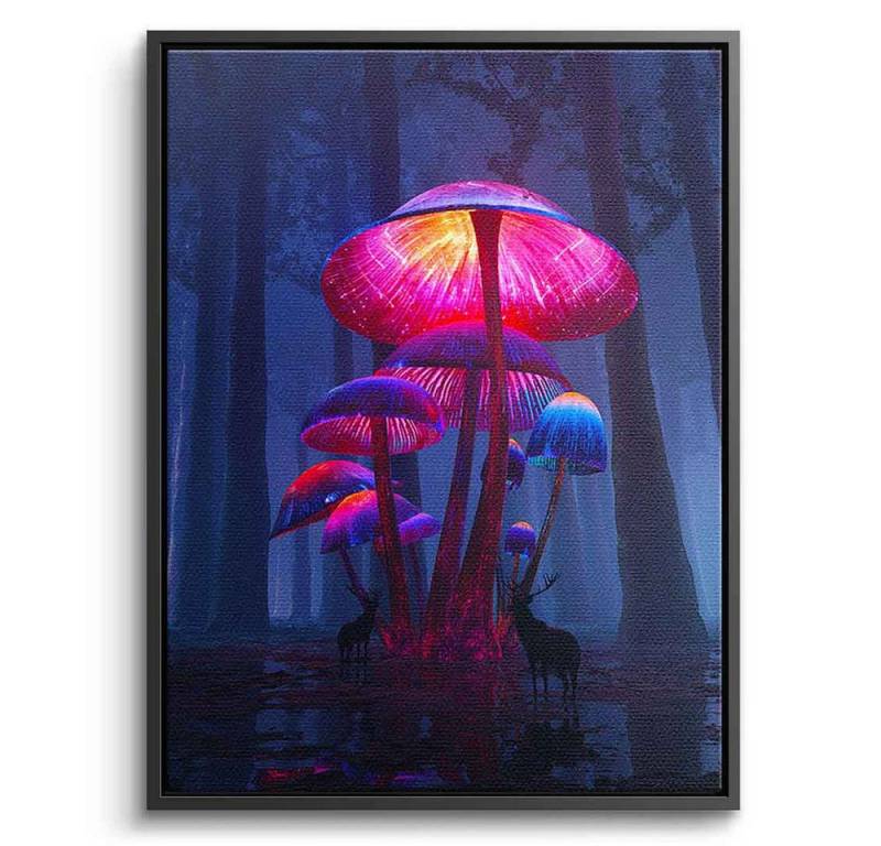 DOTCOMCANVAS® Leinwandbild The Magic Shrooms, Leinwandbild The Magic Shrooms KI AI generiert digitale Kunst Wandbild von DOTCOMCANVAS®