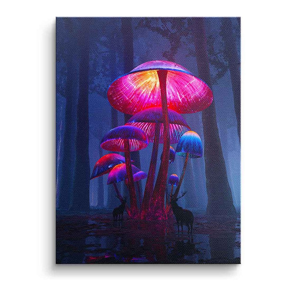 DOTCOMCANVAS® Leinwandbild The Magic Shrooms, Leinwandbild The Magic Shrooms KI AI generiert digitale Kunst Wandbild von DOTCOMCANVAS®