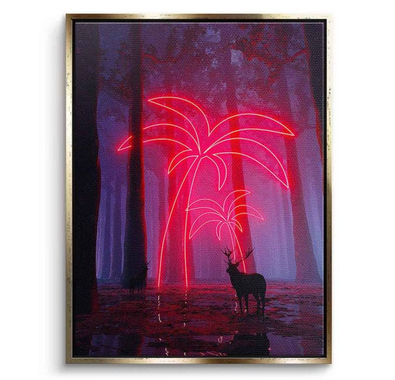 DOTCOMCANVAS® Leinwandbild The Neon Trees, Leinwandbild The Neon Trees KI AI generiert digitale Kunst Wandbild von Dotcomcanvas