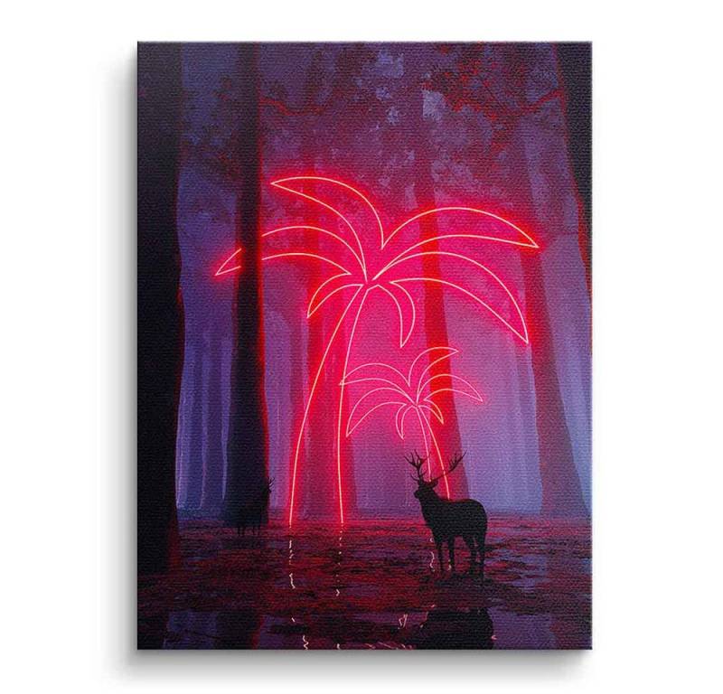 DOTCOMCANVAS® Leinwandbild The Neon Trees, Leinwandbild The Neon Trees KI AI generiert digitale Kunst Wandbild von Dotcomcanvas