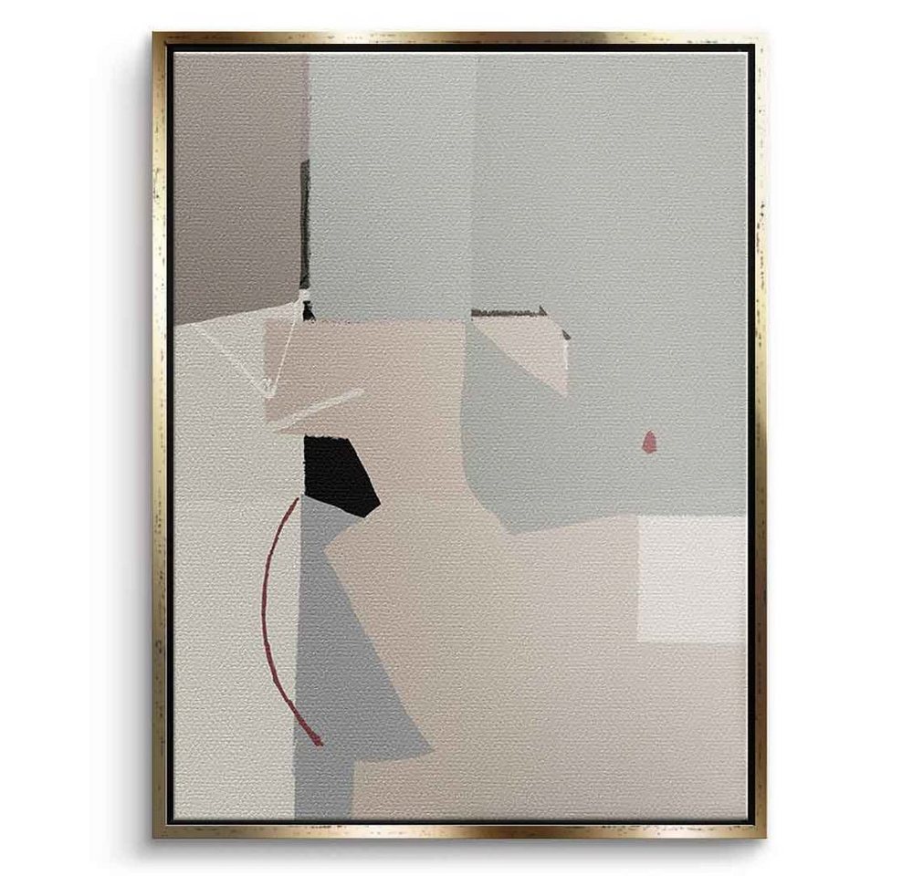 DOTCOMCANVAS® Leinwandbild The Slow Traveler, Leinwandbild beige grau weiß moderne abstrakte Kunst Druck Wandbild von DOTCOMCANVAS®