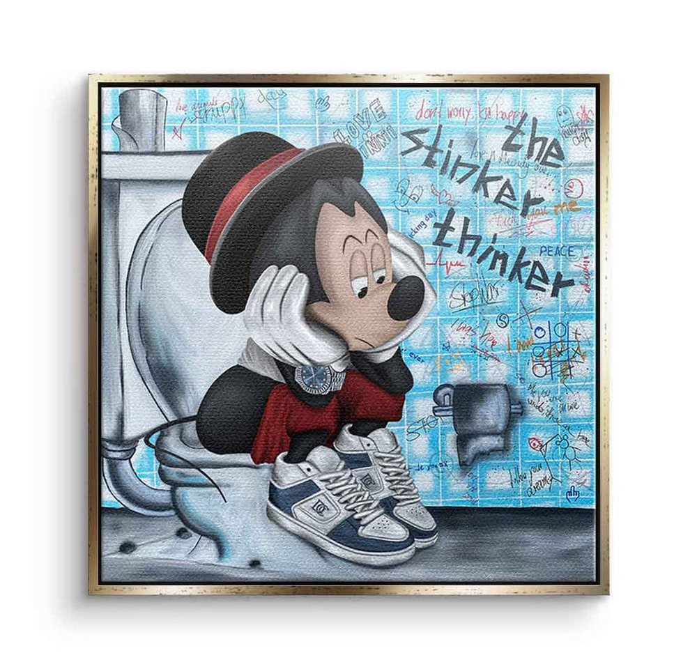 DOTCOMCANVAS® Leinwandbild The stinker Thinker, Leinwandbild The stinker Thinker Comic Maus Comic Maus Mouse Bad von DOTCOMCANVAS®