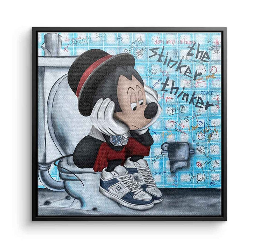 DOTCOMCANVAS® Leinwandbild The stinker Thinker, Leinwandbild The stinker Thinker Comic Maus Comic Maus Mouse Bad von DOTCOMCANVAS®