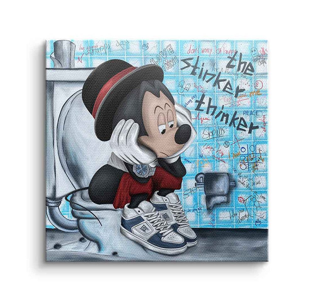 DOTCOMCANVAS® Leinwandbild The stinker Thinker, Leinwandbild The stinker Thinker Comic Maus Comic Maus Mouse Bad von DOTCOMCANVAS®