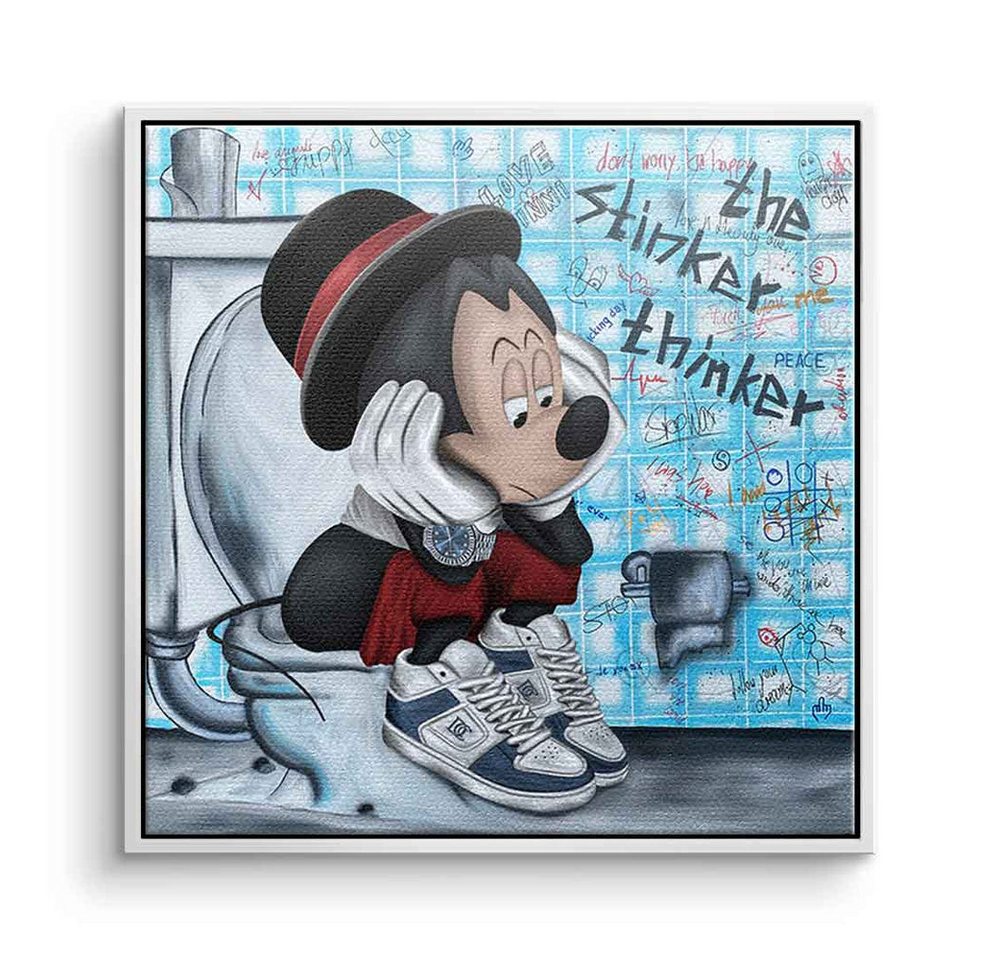 DOTCOMCANVAS® Leinwandbild The stinker Thinker, Leinwandbild The stinker Thinker Comic Maus Comic Maus Mouse Bad von DOTCOMCANVAS®