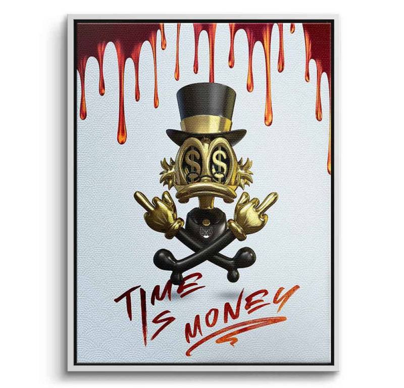 DOTCOMCANVAS® Leinwandbild Time Is Money, Leinwandbild Time Is Money weiß Wandbild Kunstdruck von DOTCOMCANVAS®
