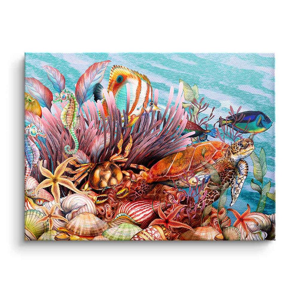 DOTCOMCANVAS® Leinwandbild Tropical Sea, Leinwandbild Tropical Sea Korallen Fische tropische See Wandbild von DOTCOMCANVAS®