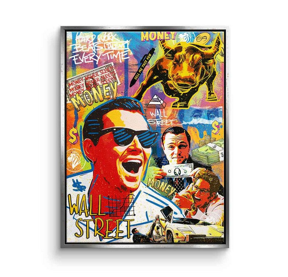 DOTCOMCANVAS® Leinwandbild Wall Street Lifestyle, Wolf of Wall Street Jordan Belford Leinwandbild DiCaprio Pop Art von DOTCOMCANVAS®