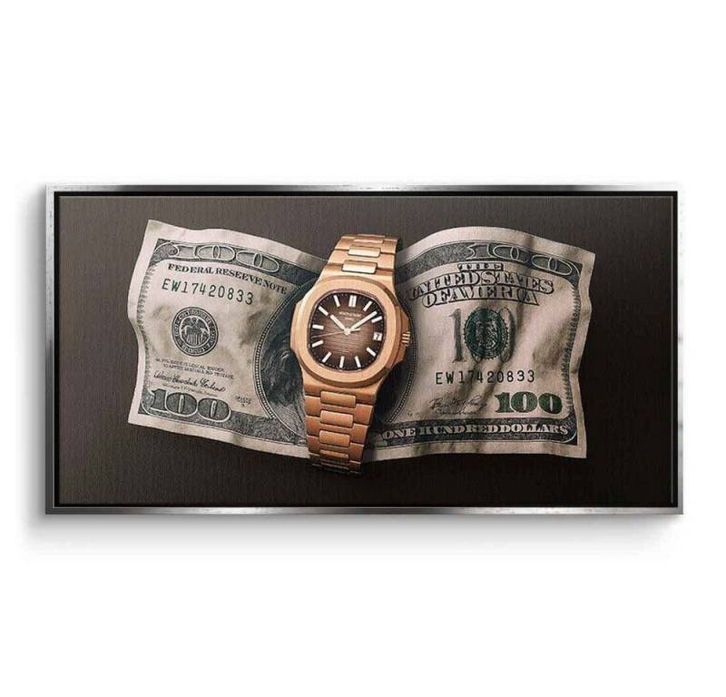 DOTCOMCANVAS® Leinwandbild Wealth is Timing, Leinwandbild Wealth is Timing Wandbild Kunstdruck von DOTCOMCANVAS®