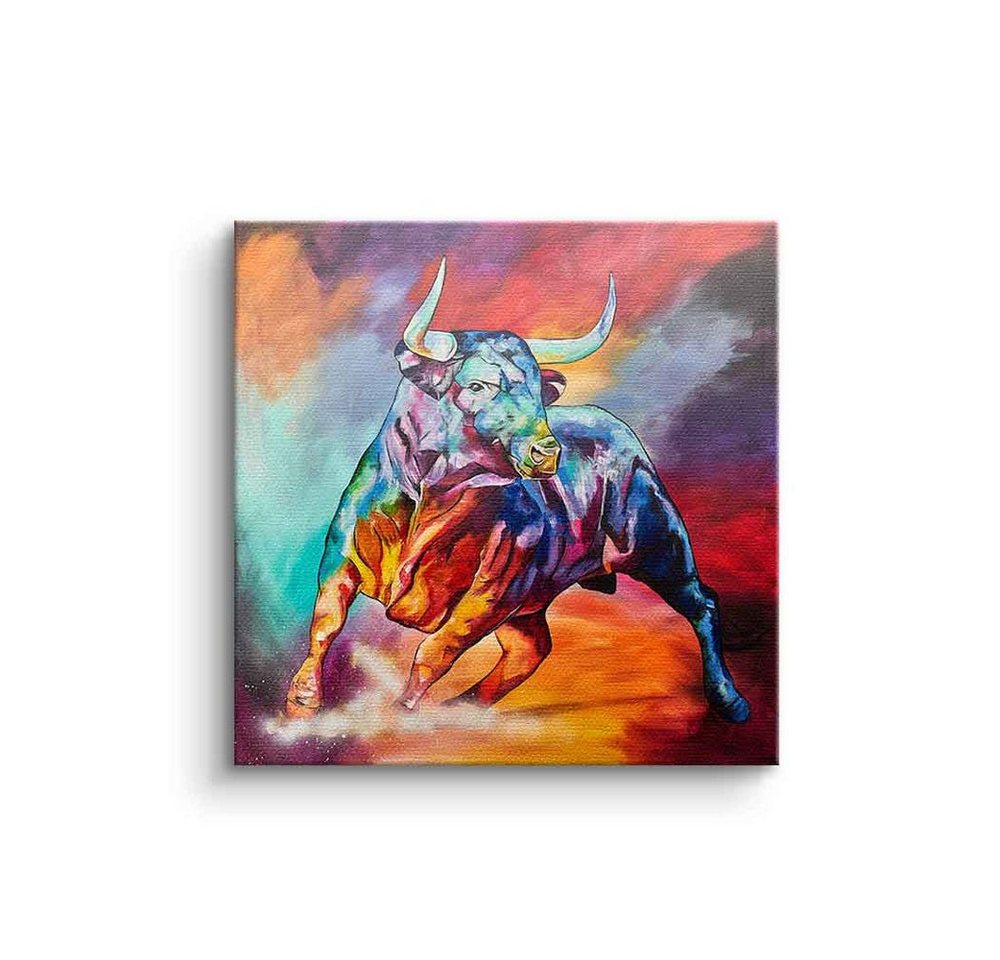 DOTCOMCANVAS® Leinwandbild Proud Bull, Leinwandbild Proud Bull Bulle Stier Tier Zeichnung Malerei Gemälde von DOTCOMCANVAS®