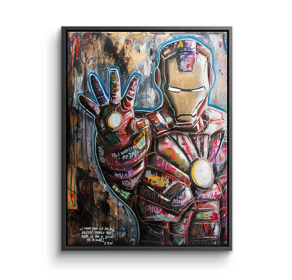 DOTCOMCANVAS® Leinwandbild Iron Man, Leinwandbild Iron Man Marvel Porträt Comic Cartoon Pop Art Gemälde von DOTCOMCANVAS®