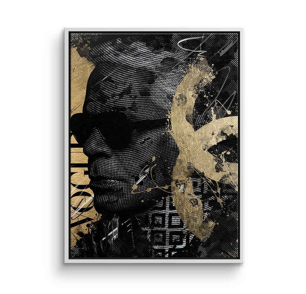 DOTCOMCANVAS® Leinwandbild Luxury Karl, Leinwandbild Luxury Karl Lagerfeld schwarz gold Vogue Portrait edel von DOTCOMCANVAS®
