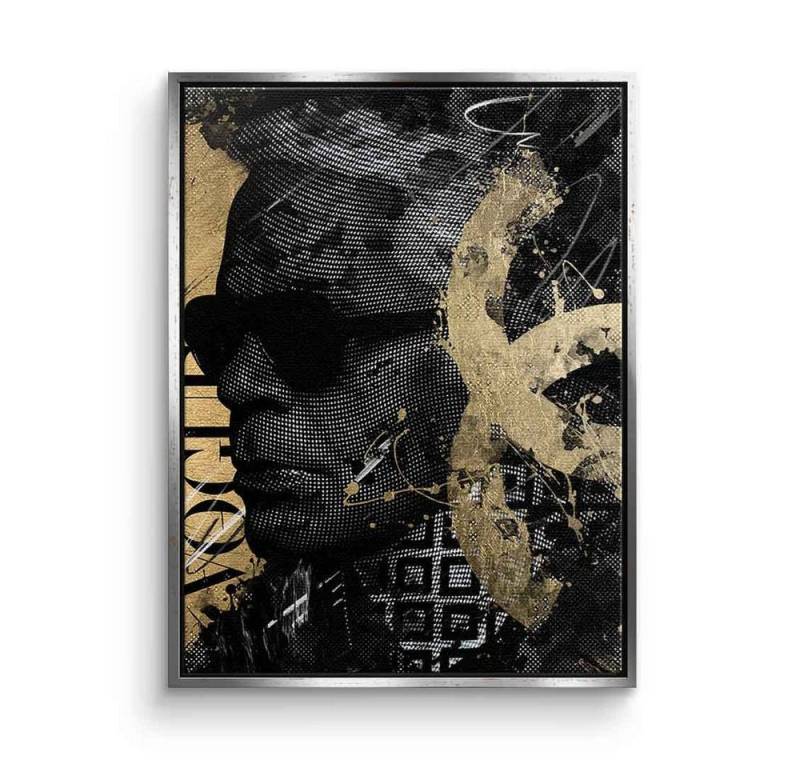 DOTCOMCANVAS® Leinwandbild Luxury Karl, Leinwandbild Luxury Karl Lagerfeld schwarz gold Vogue Portrait edel von DOTCOMCANVAS®