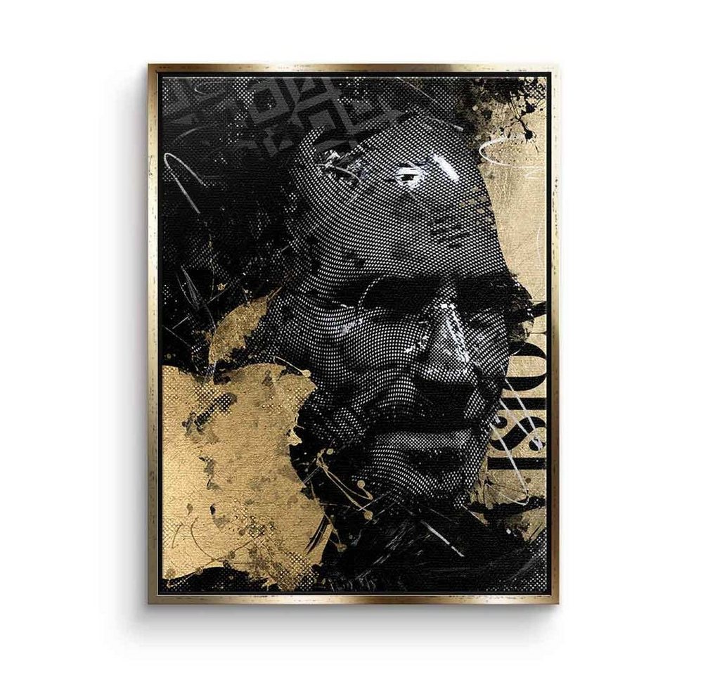DOTCOMCANVAS® Leinwandbild Luxury Steve, Leinwandbild Luxury Steve Jobs Vision schwarz gold Portrait elegant von DOTCOMCANVAS®