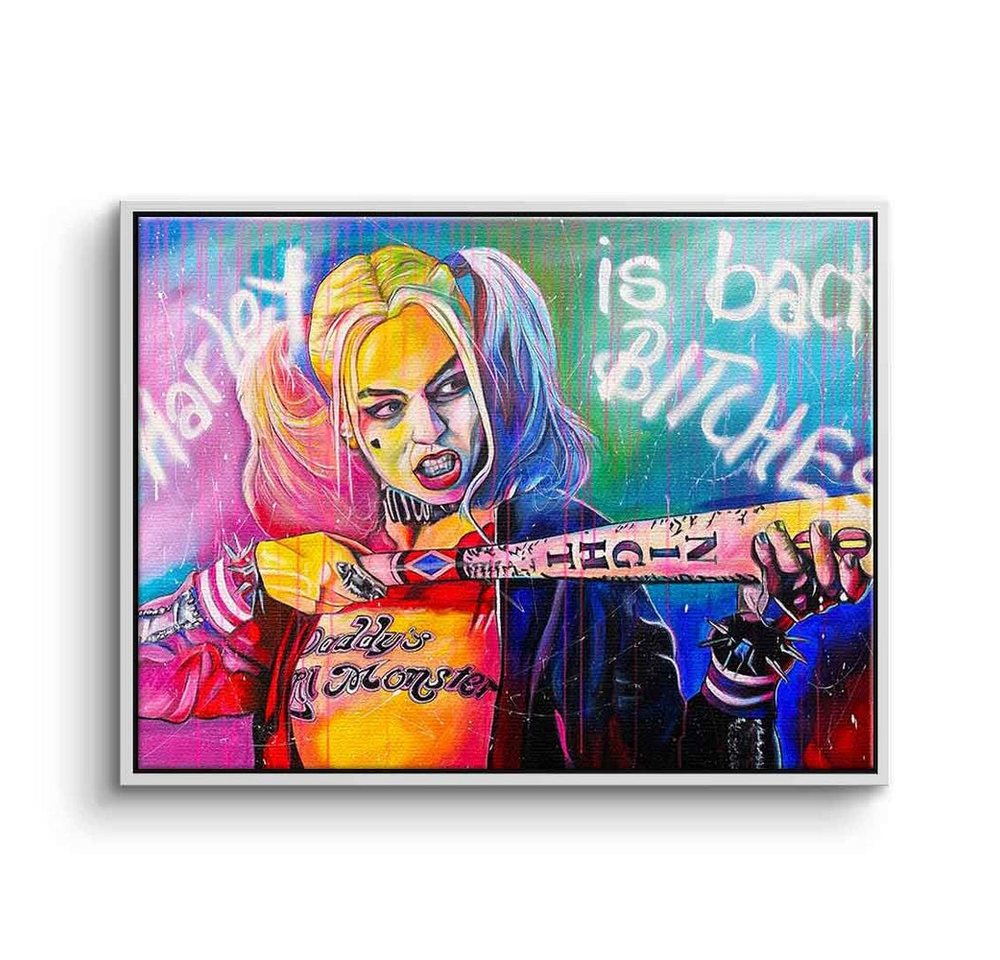 DOTCOMCANVAS® Leinwandbild Harley is back, Leinwandbild Harley Quinn Porträt Harley is back Pop Art quer von DOTCOMCANVAS®