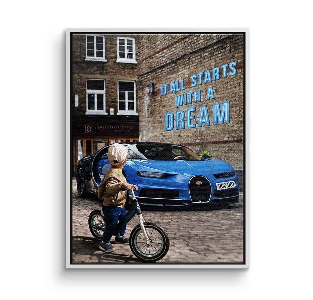 DOTCOMCANVAS® Leinwandbild It all starts with a dream 2.0, Leinwandbild It all starts with a dream 2.0 Traum Porsche Bugatti von DOTCOMCANVAS®