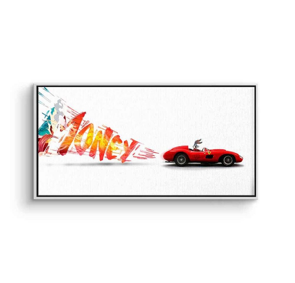 DOTCOMCANVAS® Leinwandbild FerraXX, Leinwandbild FerraXX Comic Money Geld Hustle Ferrari Erfolg Motivation von DOTCOMCANVAS®