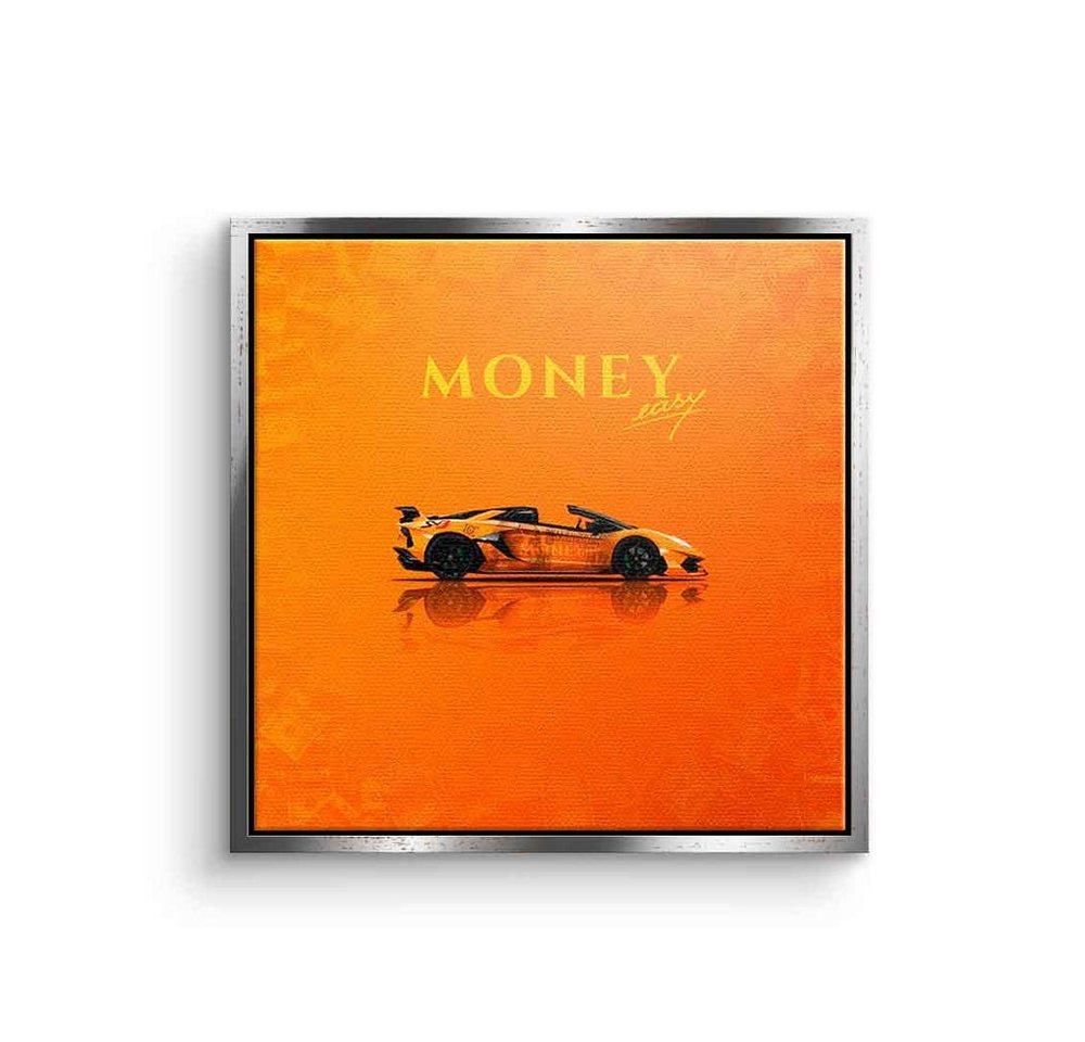 DOTCOMCANVAS® Leinwandbild Money easy Yellow, Leinwandbild Money easy Lamborghini Aventador gelb Auto Sportwagen von DOTCOMCANVAS®