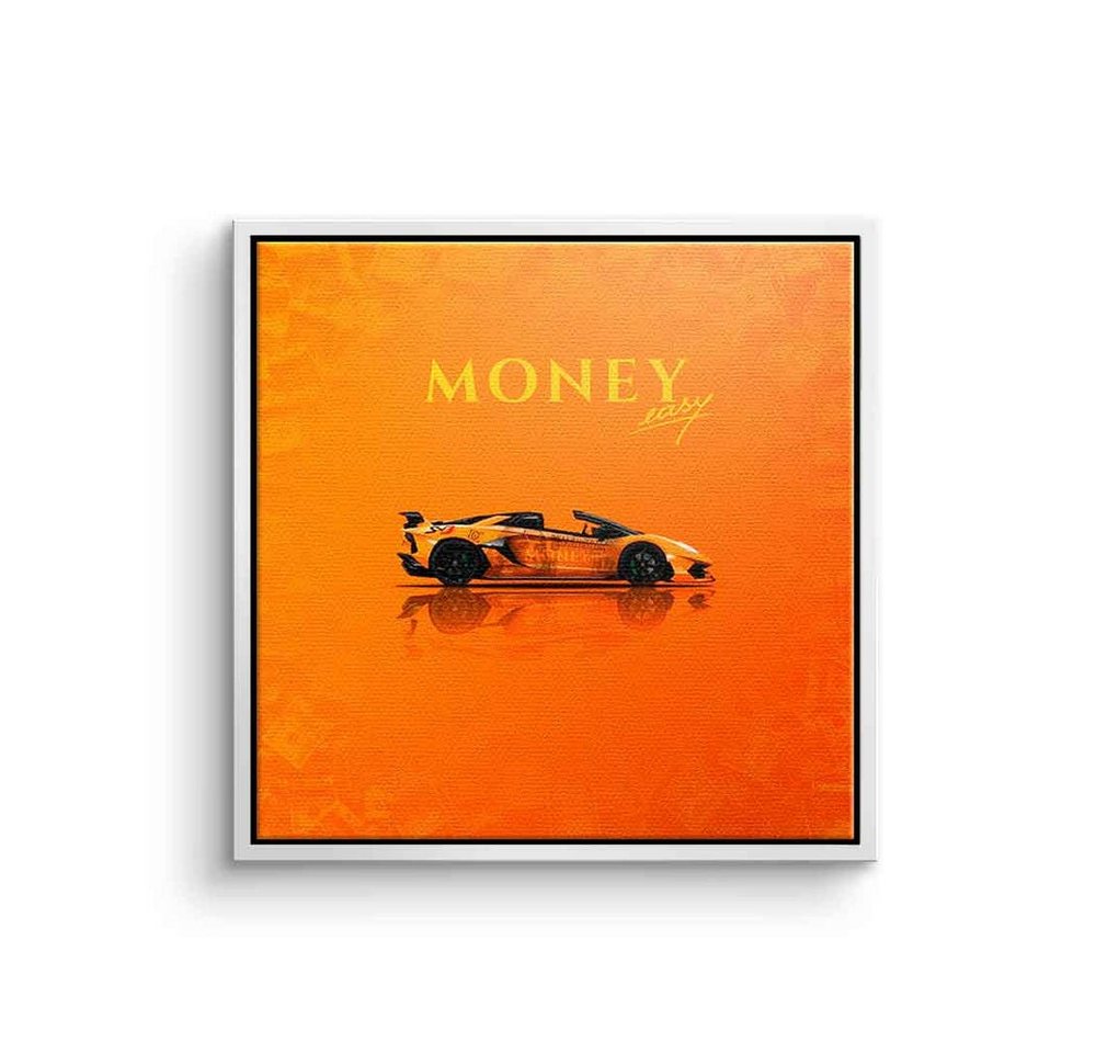 DOTCOMCANVAS® Leinwandbild Money easy Yellow, Leinwandbild Money easy Lamborghini Aventador gelb Auto Sportwagen von DOTCOMCANVAS®