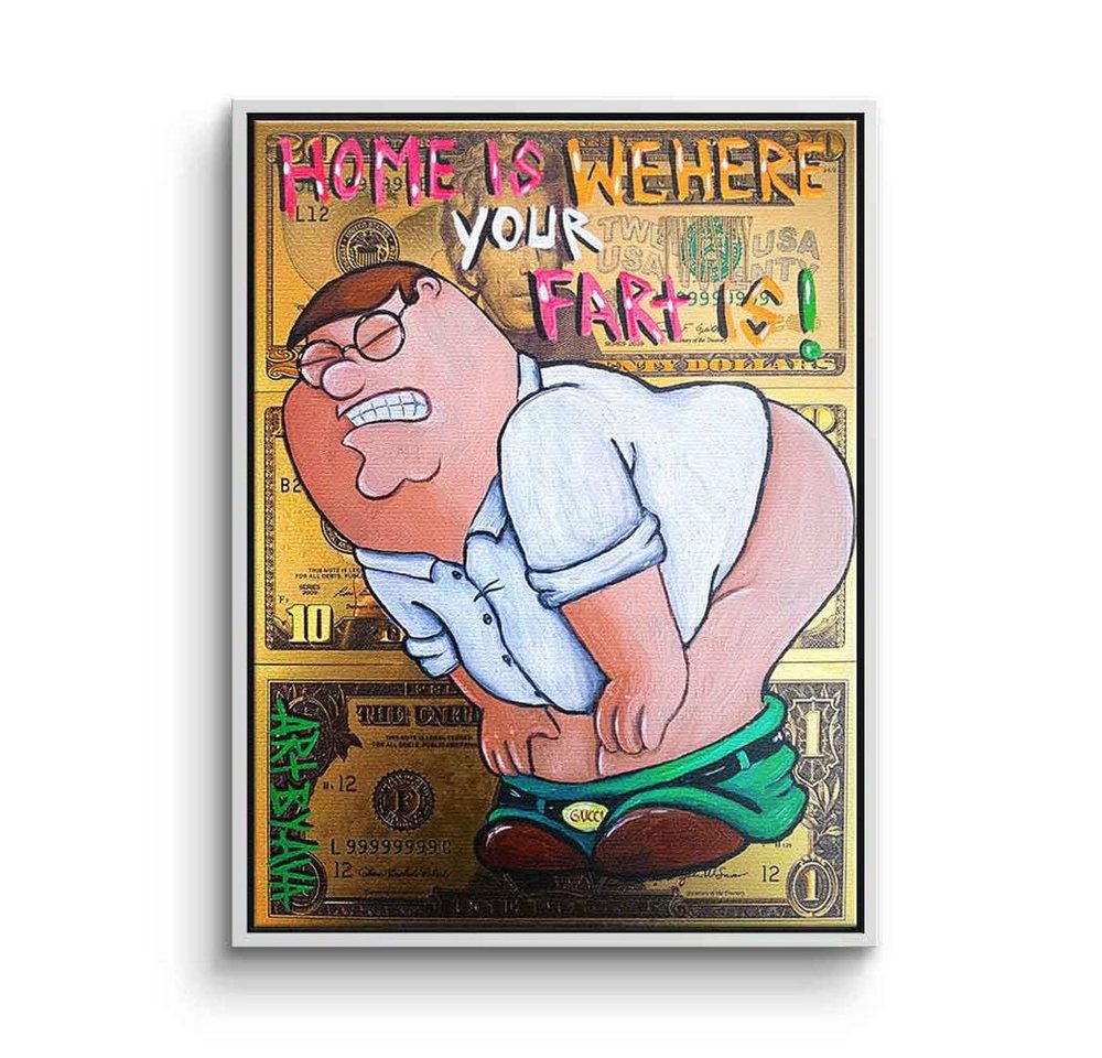 DOTCOMCANVAS® Leinwandbild Farting Peter, Leinwandbild Farting Peter Griffin Family Guy Comic Cartoon WC Klo Bad von DOTCOMCANVAS®