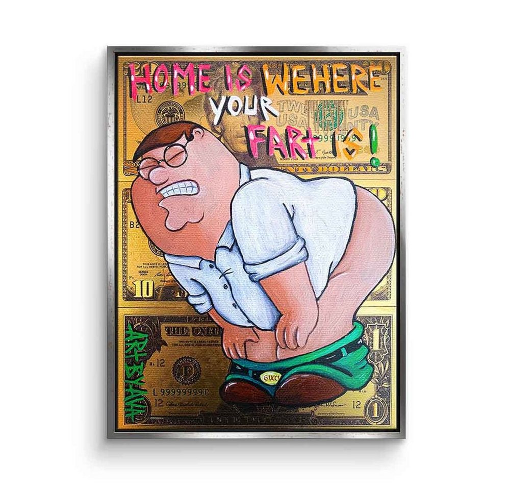 DOTCOMCANVAS® Leinwandbild Farting Peter, Leinwandbild Farting Peter Griffin Family Guy Comic Cartoon WC Klo Bad von DOTCOMCANVAS®