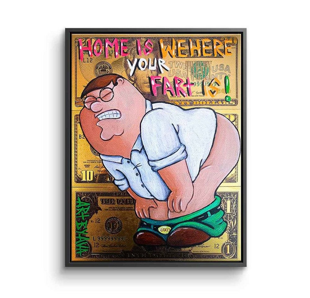 DOTCOMCANVAS® Leinwandbild Farting Peter, Leinwandbild Farting Peter Griffin Family Guy Comic Cartoon WC Klo Bad von DOTCOMCANVAS®