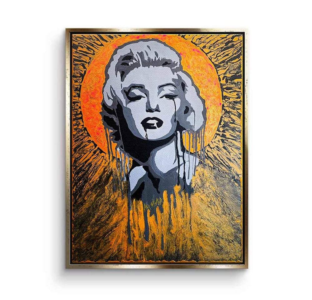 DOTCOMCANVAS® Leinwandbild Marilyn Sun, Leinwandbild Marilyn Monroe Pop Art Porträt Marilyn Sun orange von DOTCOMCANVAS®