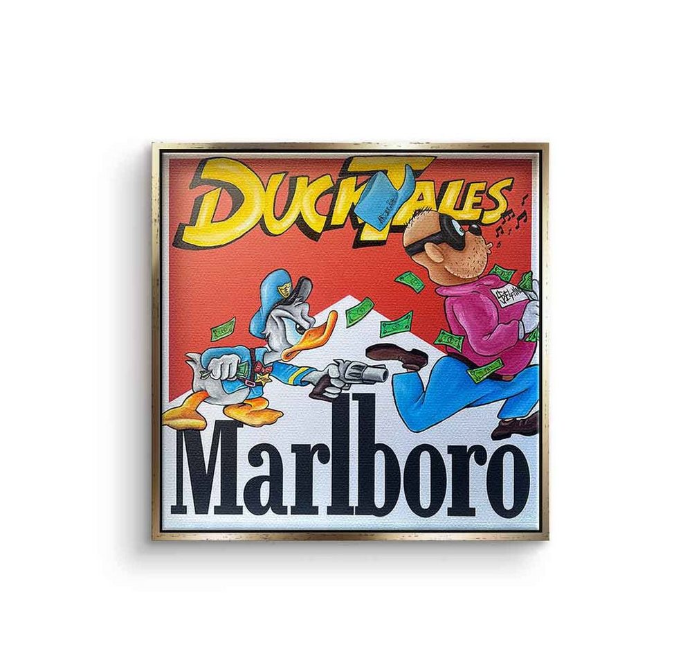 DOTCOMCANVAS® Leinwandbild DuckTales, Leinwandbild Comic Cartoon Marlboro Donald Duck Sheriff rot weiß von DOTCOMCANVAS®