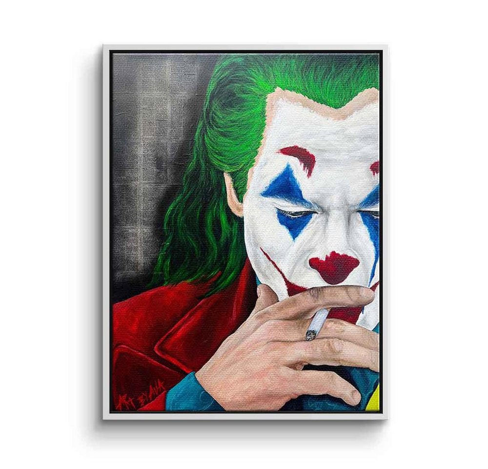 DOTCOMCANVAS® Leinwandbild Smoking Joker, Leinwandbild Smoking Joker Porträt The dark Knight Batman Wandbild von DOTCOMCANVAS®