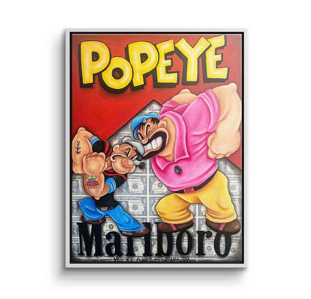 DOTCOMCANVAS® Leinwandbild Popeye vs. Bluto, Leinwandbild Popeye vs. Bluto Brutus Comic Cartoon Marlboro von DOTCOMCANVAS®