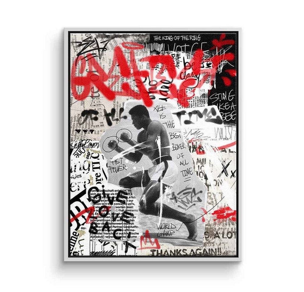 DOTCOMCANVAS® Leinwandbild The Greatest, Leinwandbild Muhammad Ali Boxer Porträt street art Pop Art collage von DOTCOMCANVAS®