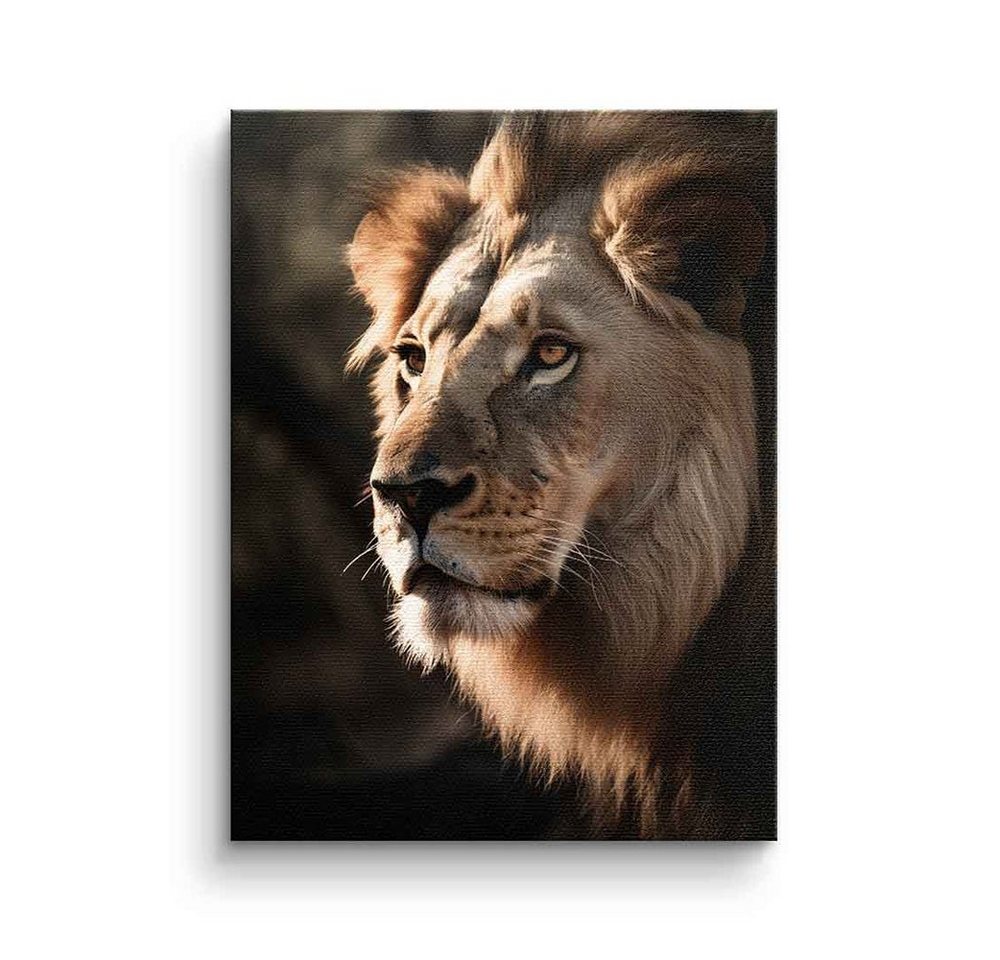 DOTCOMCANVAS® Leinwandbild Lion, Leinwandbild Lion Löwe Afrika Natur Tier Safari hochkant von DOTCOMCANVAS®
