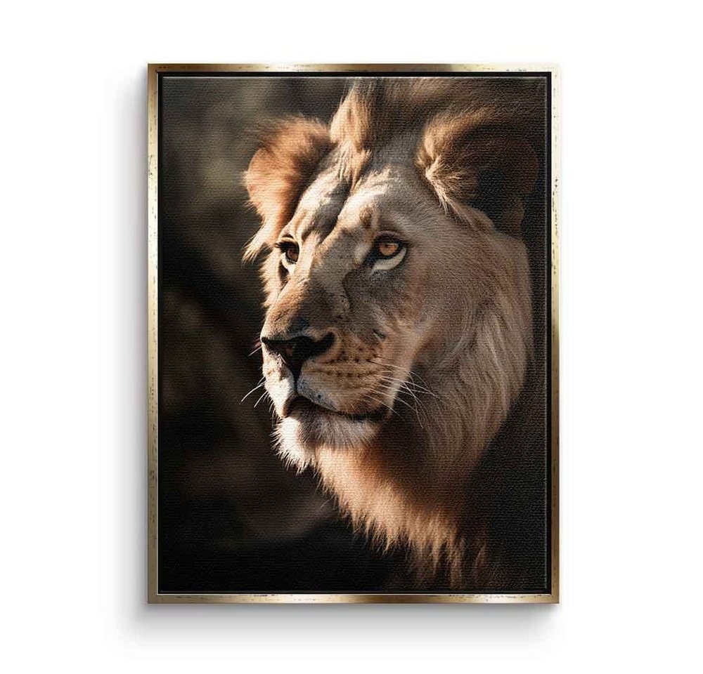 DOTCOMCANVAS® Leinwandbild Lion, Leinwandbild Lion Löwe Afrika Natur Tier Safari hochkant von DOTCOMCANVAS®