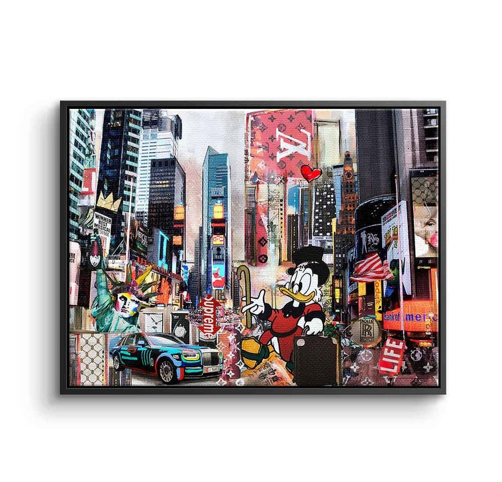 DOTCOMCANVAS® Leinwandbild Dagobert in New York City, Leinwandbild Dagobert Duck in New York City Comic Streetart Modern Art von DOTCOMCANVAS®