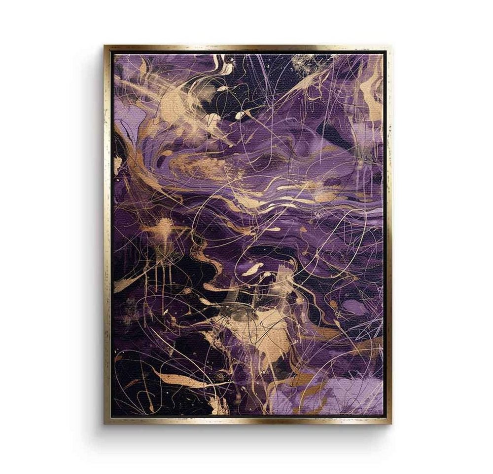 DOTCOMCANVAS® Leinwandbild Purple Storm, Leinwandbild Abstrakte Kunst moderne Kunst hochkant gold lila schwarz von DOTCOMCANVAS®