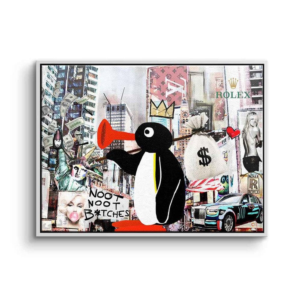 DOTCOMCANVAS® Leinwandbild Noot Noot, Leinwandbild Pop Art Collage Streetart Lifestyle quer Noot Noot von DOTCOMCANVAS®