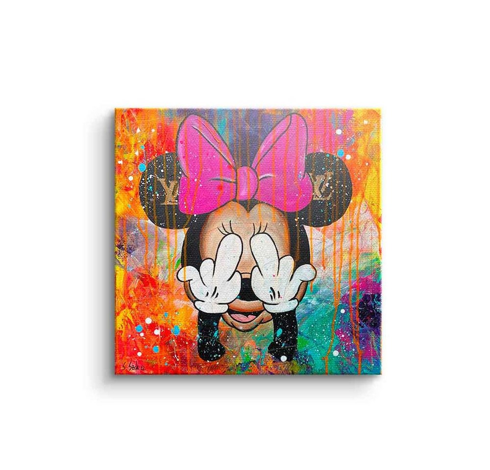 DOTCOMCANVAS® Leinwandbild Minni Louis II, Leinwandbild Minni Louis II LV Minnie Maus Mouse Pop Art Comic von DOTCOMCANVAS®