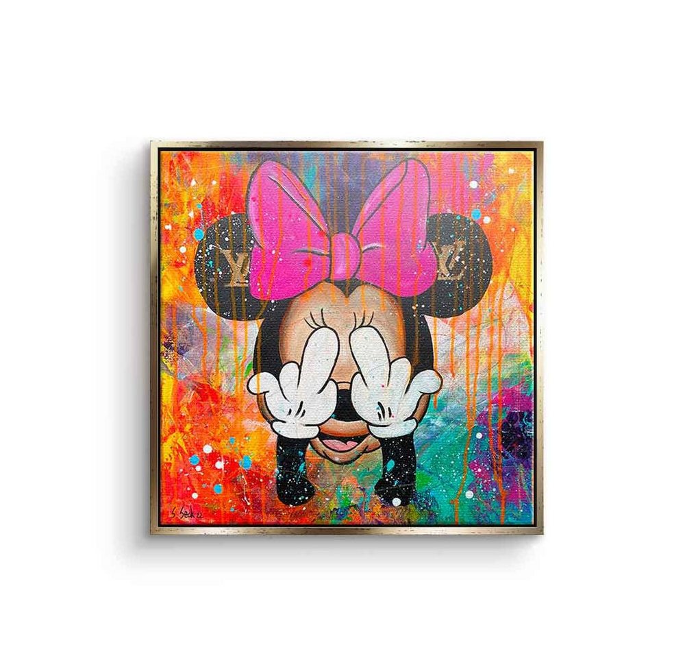 DOTCOMCANVAS® Leinwandbild Minni Louis II, Leinwandbild Minni Louis II LV Minnie Maus Mouse Pop Art Comic von DOTCOMCANVAS®