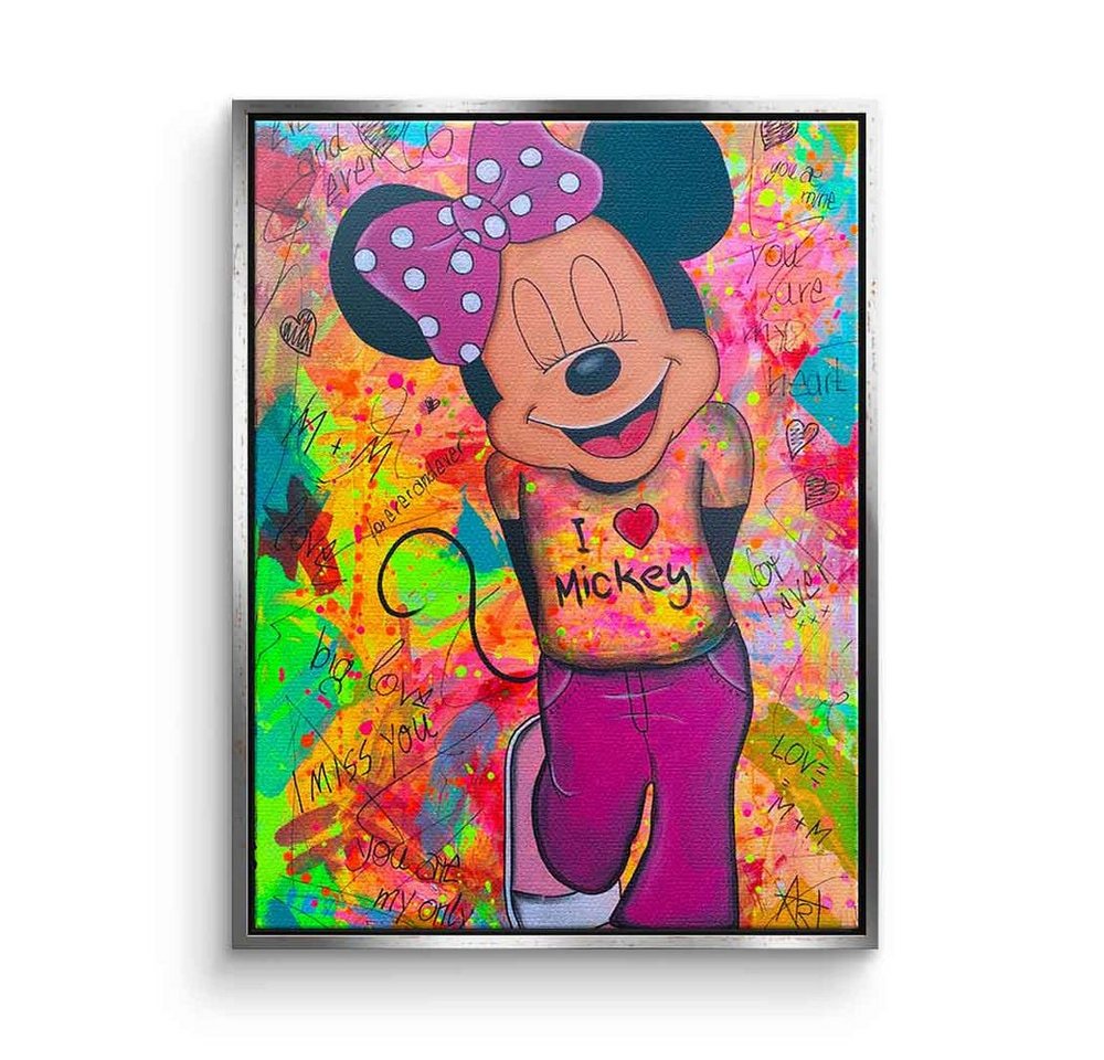 DOTCOMCANVAS® Leinwandbild Minni Loves Mickey, Leinwandbild Minni Loves Mickey Mouse Micky Maus Pop Art comic von DOTCOMCANVAS®