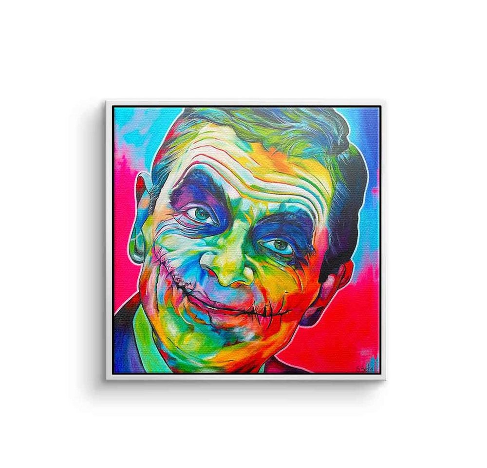 DOTCOMCANVAS® Leinwandbild Mr. Joker, Leinwandbild Mr. Bean The Joker Batman Pop Art Porträt quadratisch von DOTCOMCANVAS®