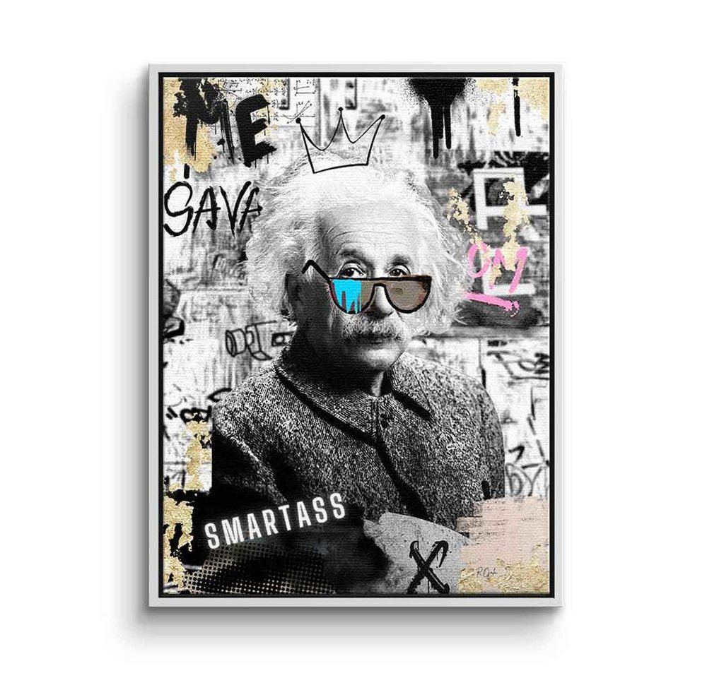 DOTCOMCANVAS® Leinwandbild Smart A, Leinwandbild Smart A Albert Einstein Pop Art Porträt streetart von DOTCOMCANVAS®